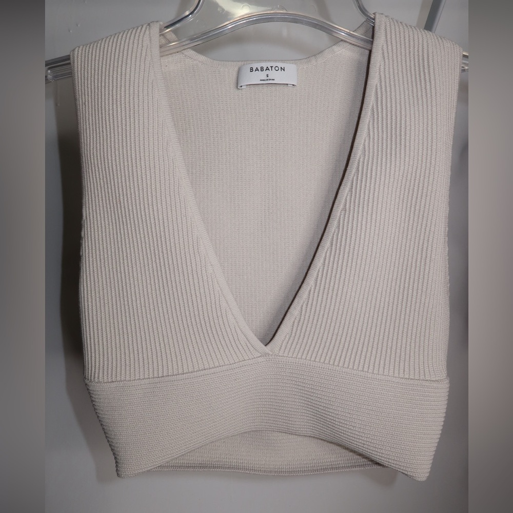Aritzia Babaton sculpt knit deep v tank